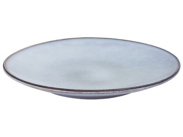 Set med 4 Assietter Ljusblå Stengods Kaolin Handgjord Reaktiv Glasyr Finish Dessert Tallrik Kök Matsal