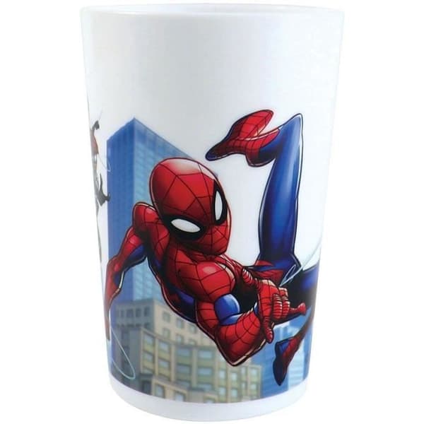 Servis set - FUN HOUSE - SPIDERMAN - Glas, tallrik Ø22 cm och Ø16 cm, bestick, vattenflaska och snackslåda