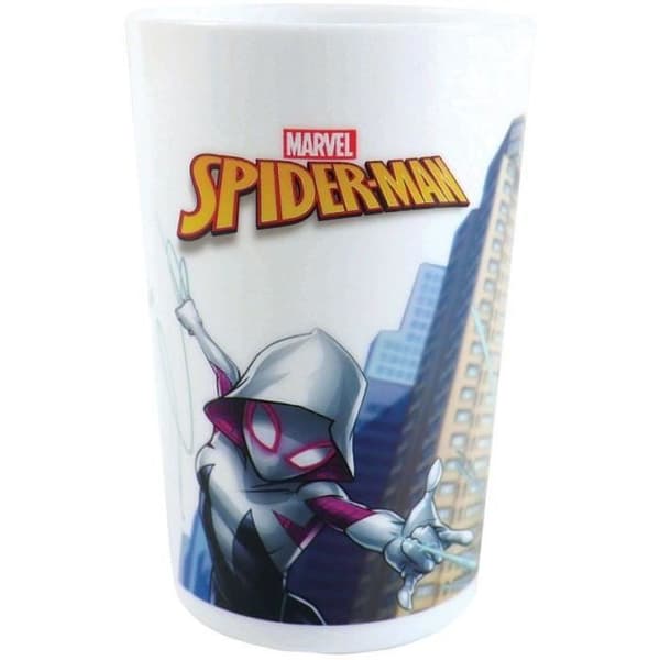 Servis set - FUN HOUSE - SPIDERMAN - Glas, tallrik Ø22 cm och Ø16 cm, bestick, vattenflaska och snackslåda