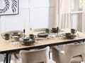 Miniatyrbillede 4 af 8: Dessert Tallerken Grøn Stentøj 22 cm sæt af 4 Frokosttallerkener Reaktiv Glasur Forretstallerken Håndlavet Kagetallerken Design Stel