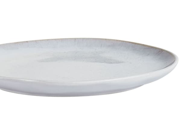 Dessert Tallerken Lysegrå Stentøj 21 cm sæt af 4 Frokosttallerkener Reaktiv Glasur Forretstallerken Håndlavet Kagetallerken Design Stel