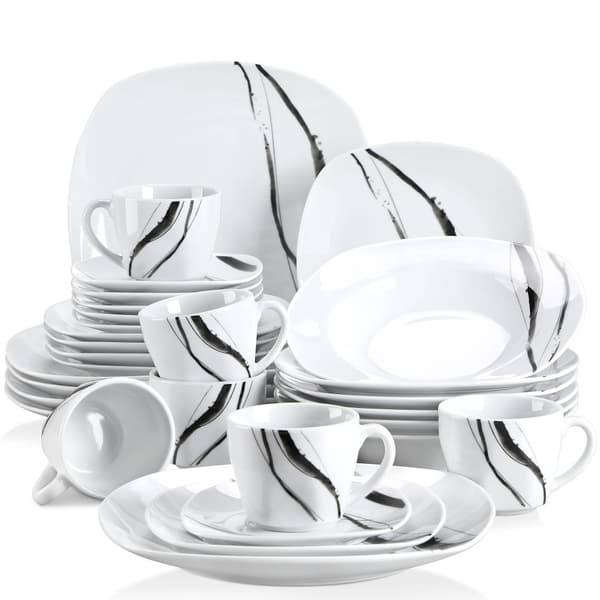 Porcelænsservice, Miljøvenligt Materiale, Vestlig Stil,30-DELE