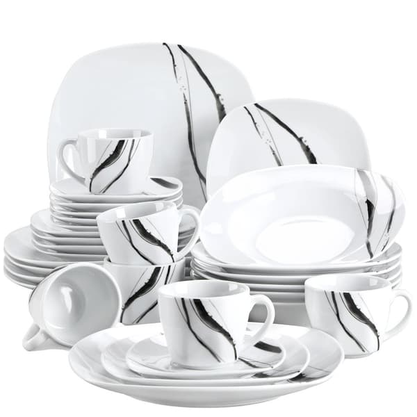 Porcelænsservice, Miljøvenligt Materiale, Vestlig Stil,30-DELE