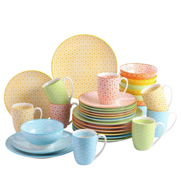Vancasso Porcelænsservice, Miljøvenligt Materiale, Scenisk Mønsterdesign,32-Stykke