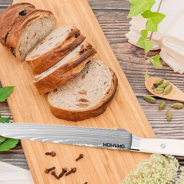 Bestick Kökkniv Blockset, 14-delar med rostfria blad, ergonomiska handtag, inbyggd vässare
