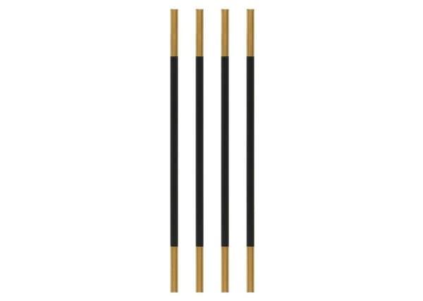 Maku Sugerør, rustfrit stål sort/guld 4-pk