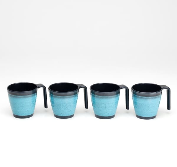 Flamefield Melamin krus Granit Aqua 4-pak