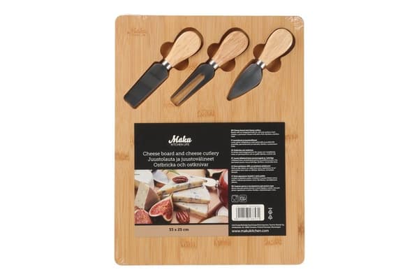 Maku Ostebræt og osteknive i bambus 33x25 cm