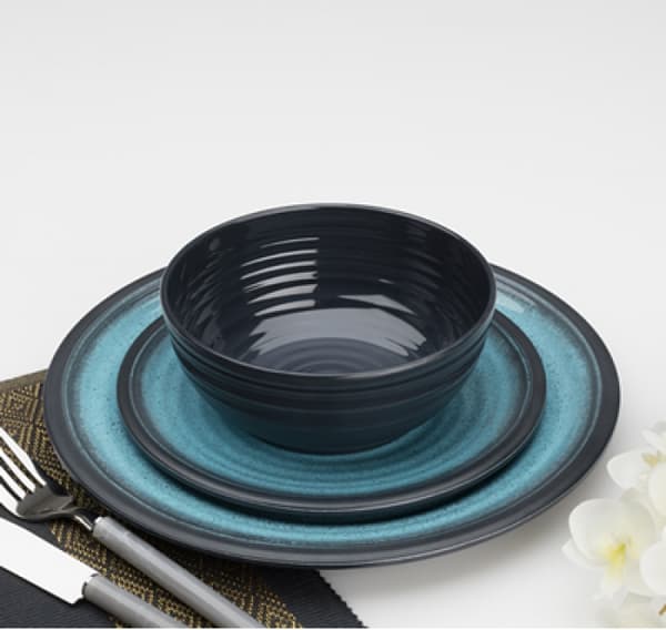Flamefield Service Melamin Granit Aqua 12 dele