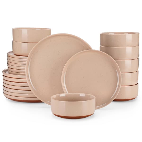 Stengodsservis, Solid Design, För 4 personer,Rosa 24 Delar