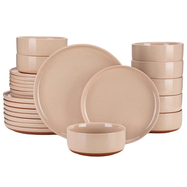 Stengodsservis, Solid Design, För 4 personer,Rosa 24 Delar