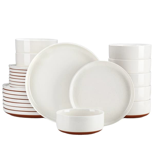 Stengodsservis, Solid Design, För 4 personer,Vit 24 Delar