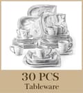 Miniatyrbild 2 av 2: MALACASA Servis Set, 30/60 Delar, Miljövänligt Porslin,GRÅ 30-PCS
