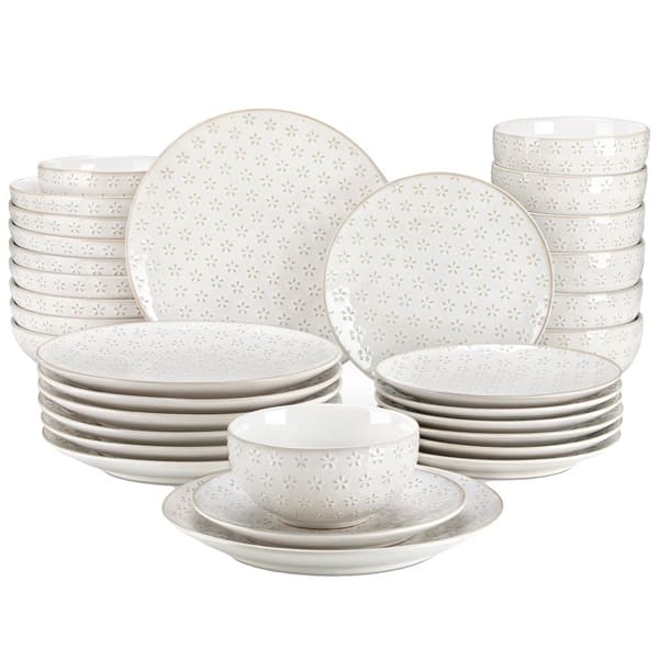 MALACASA Middagsservis, Mönster, Delset,Blomblad, 32 styck