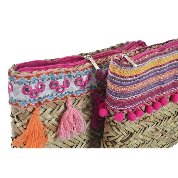 Håndtasker Hippie DKD Home Decor Multifarvet flet (26 x 4 x 20 cm) (2 enheder)