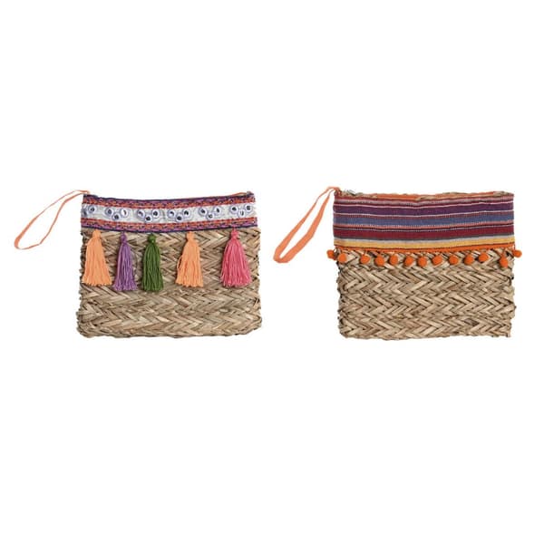 Håndtasker Hippie DKD Home Decor Multifarvet flet (26 x 4 x 20 cm) (2 enheder)