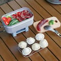Miniatyrbillede 4 af 5: Bærbar dæmpende madpakke, aluminium, firkantet, elektrisk venlig, ideel til camping og picnic