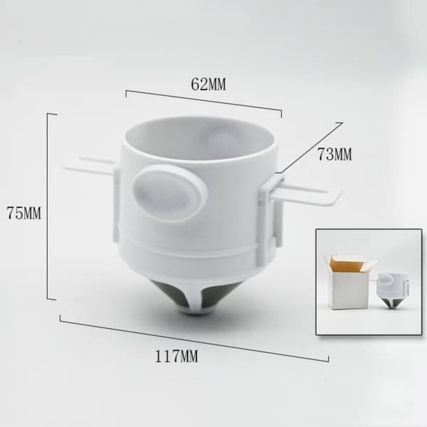 Utomhus campingkaffefilter, dubbelväggad Edelstahlkaffedryckare, teleskopdroppare utan filt, kaffefilterkopp