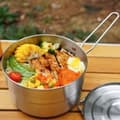 Miniatyrbillede 3 af 5: Udendørs Edelståhl-kat, 1,5-liters frokostkat, picnic-kattesæt med klappeskaft, picnickat