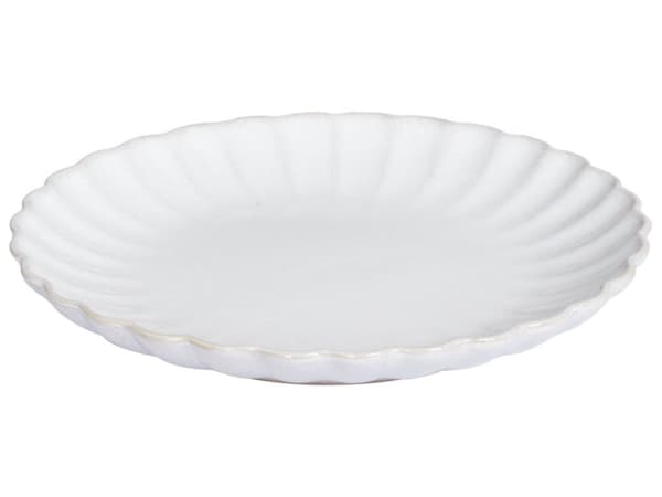 Sett med 8 Sidetallerkener Hvit Steintøy Kaolin Håndlaget Reaktiv Glasur Finish Dessert Tallerken Kjøkken Spisestue