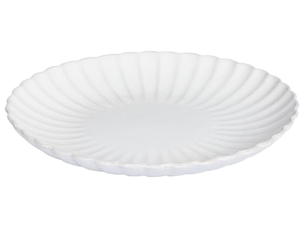 Sett med 8 Middagstallerkener Hvit Steintøy Kaolin Håndlaget Reaktiv Glasur Finish Dessert Tallerken Kjøkken Spisestue