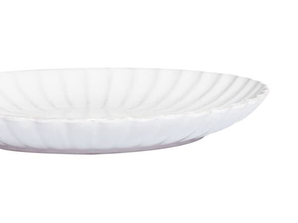 Sett med 8 Middagstallerkener Hvit Steintøy Kaolin Håndlaget Reaktiv Glasur Finish Dessert Tallerken Kjøkken Spisestue