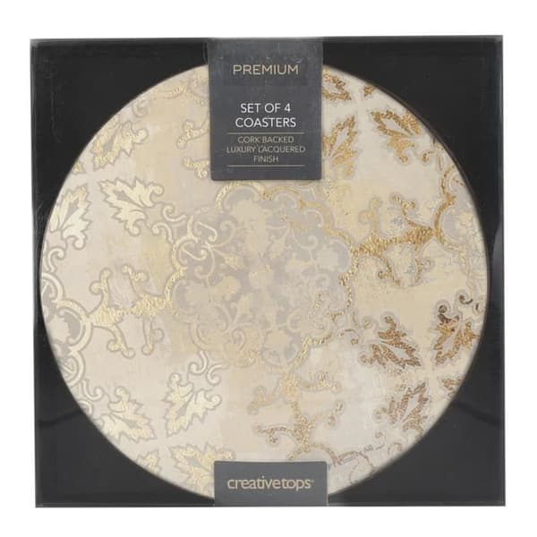 Creative Tops Underlägg Impressions 12 cm korkguld 4 st