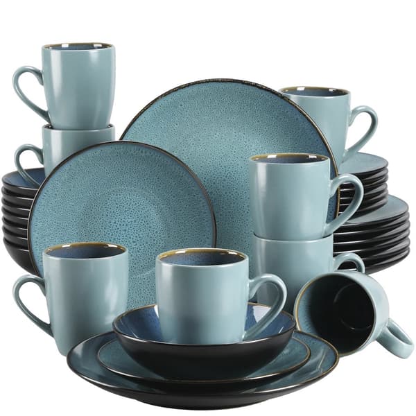 VANCASSO BUBBLE Astiastosarja, Elegantti Vintage-muotoilu, Ekologinen Kivitavara,Vihreä-32-kappaleinen