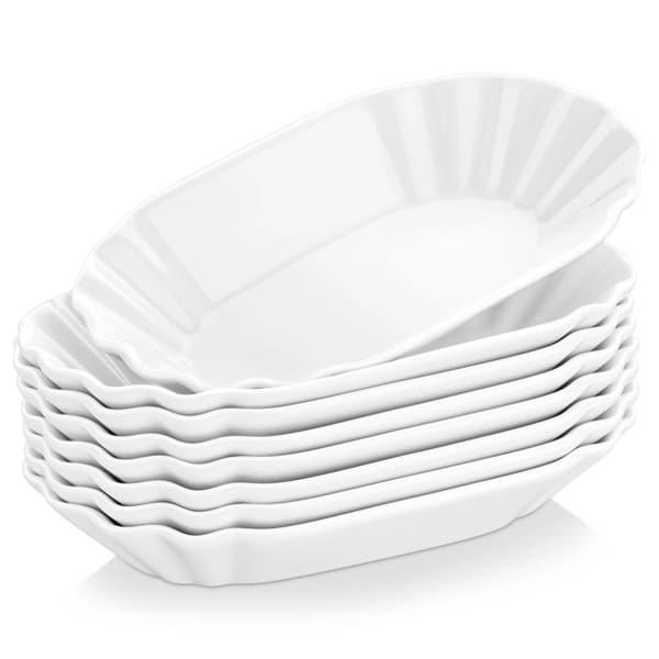 Keraamiset välipala-astiat, soikea muoto, vankka rakenne,8-Kappale