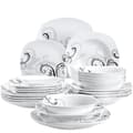 Miniatyrbillede 1 af 2: Porcelænsservice, Blomsterdesign, Firkantet Form,24-DELE