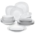 Miniatyrbillede 1 af 2: MALACASA ELISA Middagstallerken Sæt, Klassisk Firkantet Form, FDA Certificeret Porcelæn,24-DELE