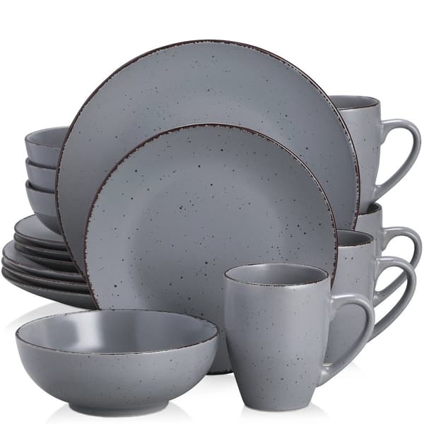 Keramisk middagsservise, miljøvenligt, vintage design, service til 10+ personer.,16-DELE