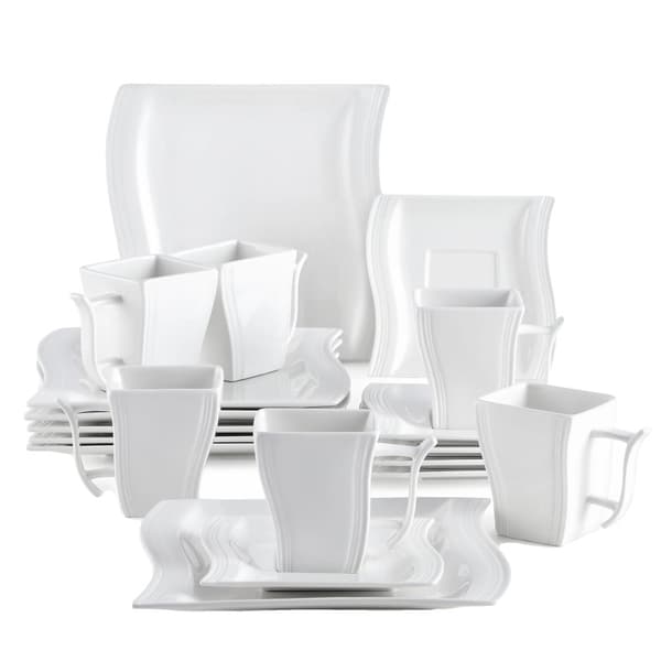 Kaffekopp och fatset, 18-delars porslinservis, lätt att rengöra,FLORA-18