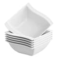 Miniatyrbillede 1 af 2: MALACASA Skål Sæt, Elegant Firkantet Design, Miljøvenligt Porcelæn,6 stk.