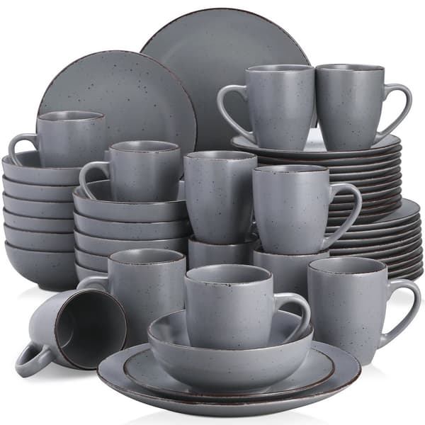 Keramisk middagsservise, miljøvenligt, vintage design, service til 10+ personer.,48-delt