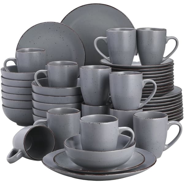 Keramisk middagsservise, miljøvenligt, vintage design, service til 10+ personer.,48-delt