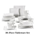 Miniatyrbillede 2 af 2: Porcelænsservise, minimalistisk design, sikkert til ovn og mikroovn, perfekt til 12 personer,30-delt