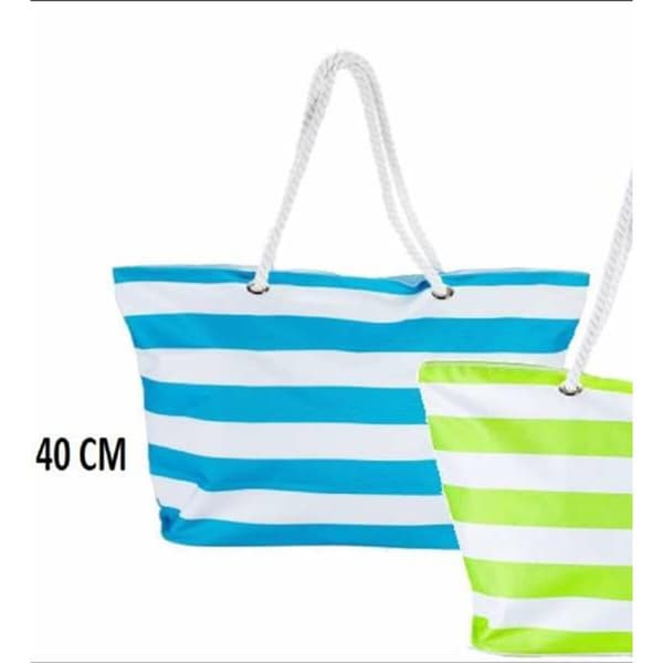 Strandtaske Bismark Blå Hvid Oxford 59 x 19 x 40 cm
