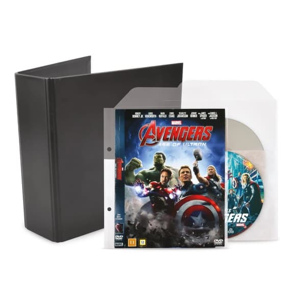 DVD-paket - 50 dubbla DVD fickor med filt, 2 DVD pärmar