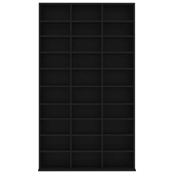 vidaXL CD-hylle svart 102x16x177,5 cm konstruert tre