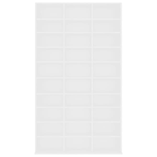 vidaXL cd-reol 102x16x177,5 cm konstrueret træ hvid