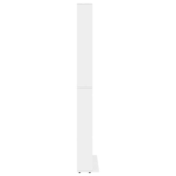 vidaXL cd-reol 102x16x177,5 cm konstrueret træ hvid