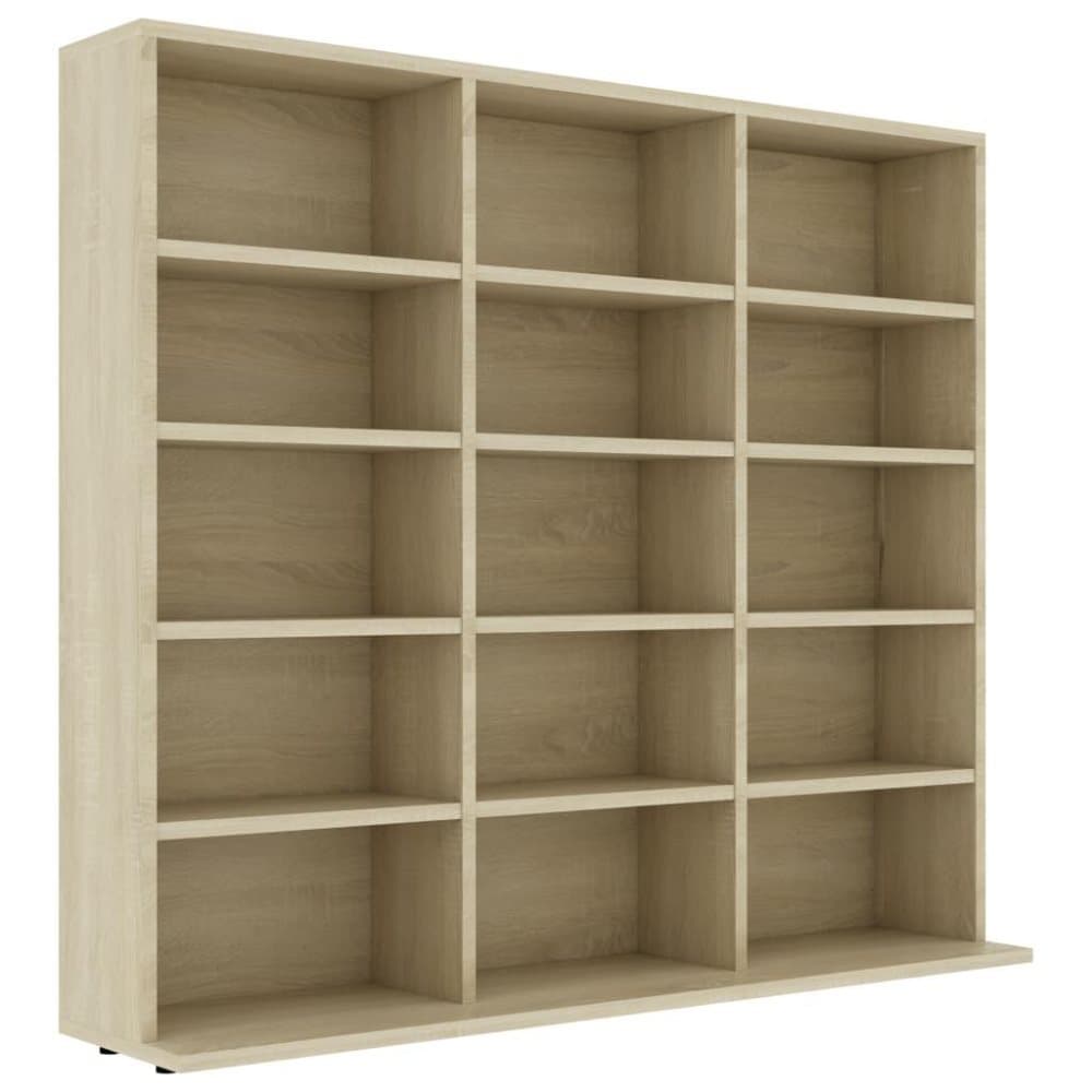 vidaXL CD-hylla sonoma-ek 102x23x89,5 cm spånskiva