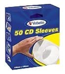 Paper pocket for CDs/DVDs, white/transparent, 50-pack