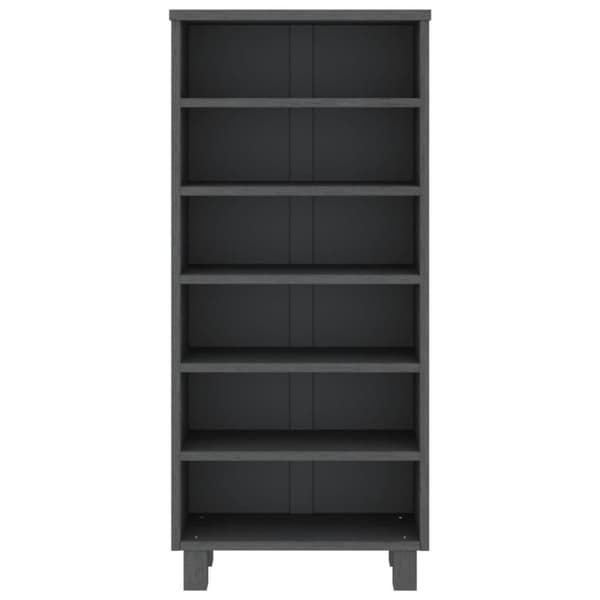 vidaXL CD-reol 45x18x100 cm massivt fyrretræ mørkegrå