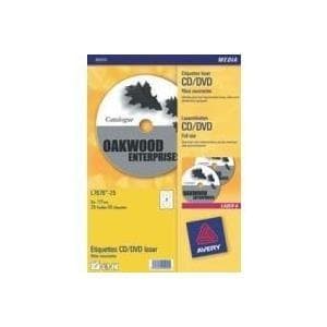 Avery CD/DVD etiketter Klassisk størrelse - CD/DVD etiketter - hvid - 100 stk. (L6043-100)