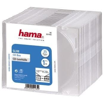 Hama CD Slim Box Transparent 25 Pakke