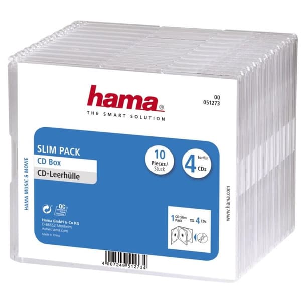 Hama CD-bokse 'Slim-Pack' 4 pr. 10