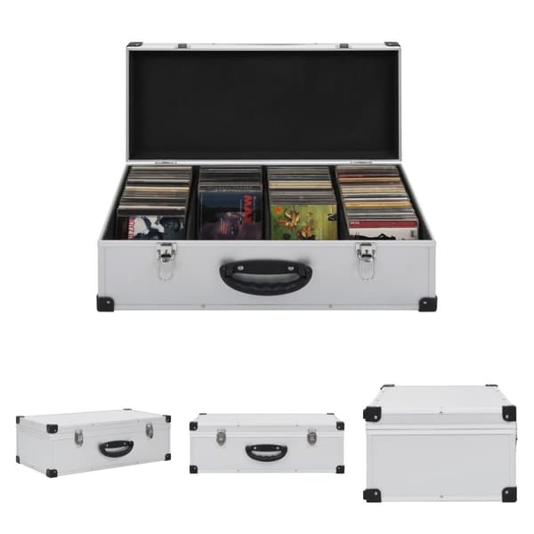 The Living Store CD-kasse til 80 CD'er aluminium ABS sølvfarvet -  Cd/dvd – opbevaring
