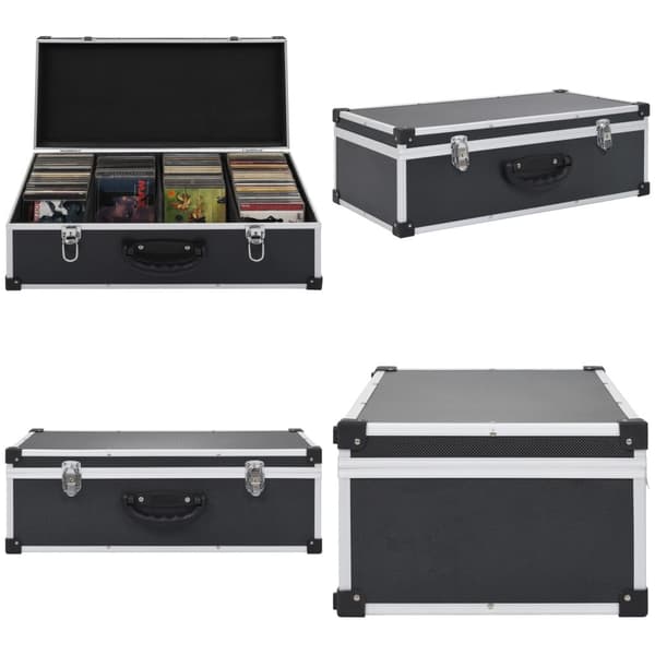 CD-kasse til 80 CD'er aluminium ABS sort - CD-kasse - CD-kasser - Home & Living